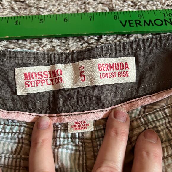 Y2K Plaid Bermuda Shorts Mossimo Size 5 Low Rise Surfcore Skater Preppy Island - Picture 5 of 6